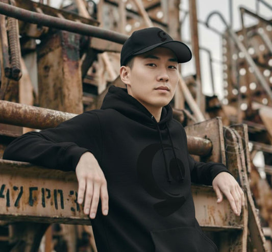 Blk/Slv Embroidered Ghost - Snapback Hat