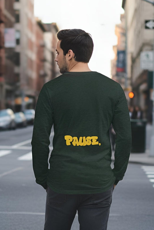 GLD PAUSE Embroidered, - Unisex Long Sleeve Tee