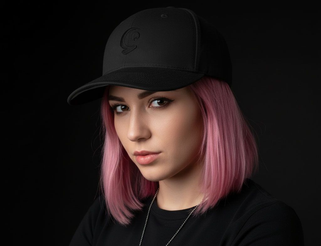 Blk/Slv Embroidered Ghost - Snapback Hat