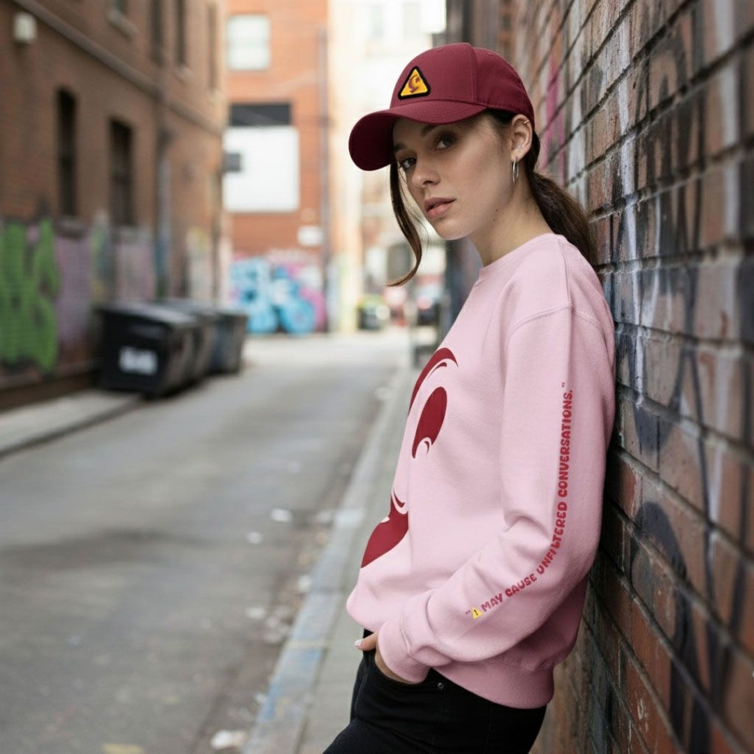 “Warning: May Cause Unfiltered Conversations." - Crew Neck Sweatshirt