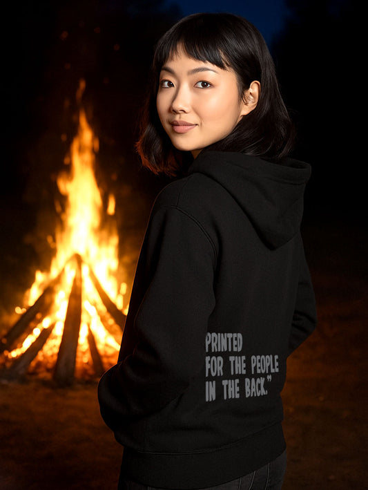 Printed On the Back - Black Ghost Unisex Hoodie