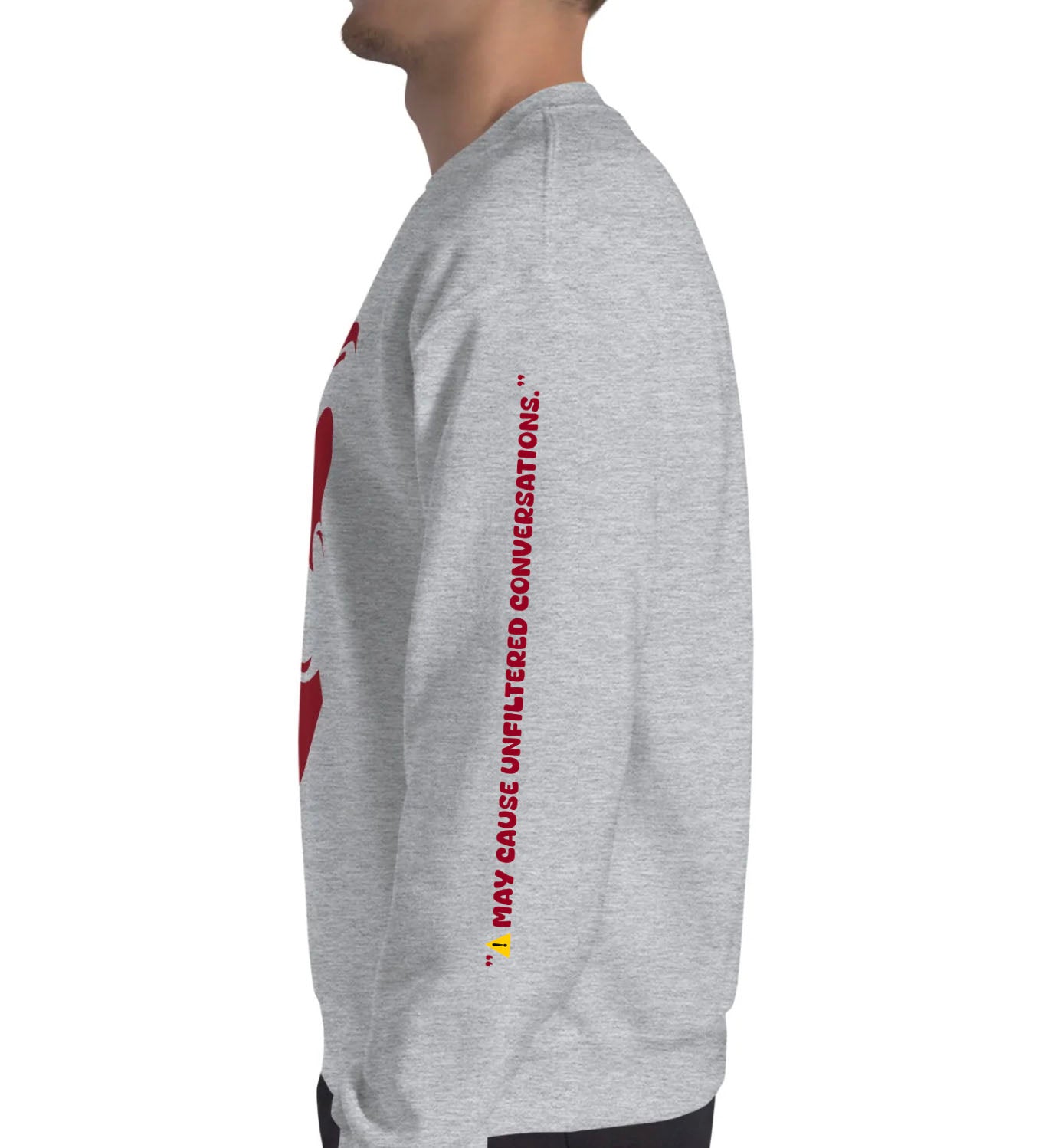 “Warning: May Cause Unfiltered Conversations." - Crew Neck Sweatshirt